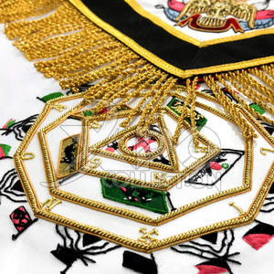 Precio al por mayor bordado a mano Masonic Regalia Delantal Masónico de alta calidad Fabricante de Pakistán - Product Image 4