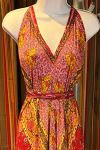 Femmes col en V profond Style décontracté longue longueur impression numérique approvisionnement en gros attrayant été femmes Maxi Floral élégant imprimé - Product Image 3