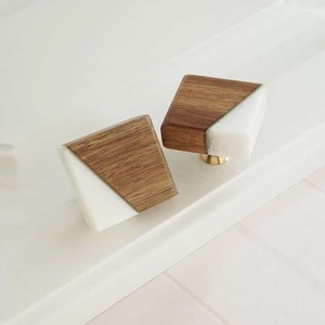 งานหัตถกรรมอินเดีย3D ทำจากไม้เรซินลูกบิดสี่เหลี่ยมร่วมกันดูเป็นธรรมชาติสำหรับลิ้นชักในห้องครัวที่ดึงเฟอร์นิเจอร์จับของขวัญทางธุรกิจ - Product Image 5