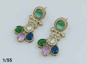 คอลเลคชั่นใหม่ล่าสุดเครื่องประดับอินเดียต่างหู Jhumka Kundan ต่างหูคอลเลกชันใหม่ล่าสุดของผู้หญิงต่างหูมีสไตล์คอลเลกชัน2024 - Product Image 2