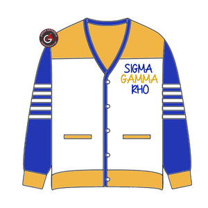 Cardigans en acrylique pour femmes avec broderie Sigma Gamma Rho Soror |   Pull cardigan personnalisé brodé pour femmes de la sororité SGRho - Product Image 1