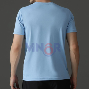 Camiseta personalizada de punto de algodón 100% para hombre, secado rápido, alta calidad, informal, ajuste Regular, versión sólida, diseño en blanco, logotipo personalizado - Product Image 5