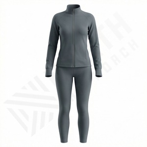 Conjunto Deportivo de Dos Piezas para Mujer, con Cremallera, para Correr al Aire Libre, Invierno, Liso, Venta al por Mayor, Ropa Deportiva Personalizada - Product Image 1