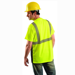Camiseta de seguridad reflectante para hombre, prenda de vestir, de manga corta, con logotipo personalizado, cinta de Color de alta visibilidad, Material PERSONALIZADO - Product Image 5