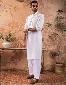 Conjunto informal de Salwar Kameez para hombre, último diseño, nueva ropa islámica India pakistaní de moda con bolsillos laterales - Product Image 1