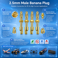 Connecteur banane femelle JBoCnt 2,5 mm, broche 21,5 mm, plaqué or, laiton T2 C3604, boîtier en nylon, pour connexions de fil de batterie et moteur RC