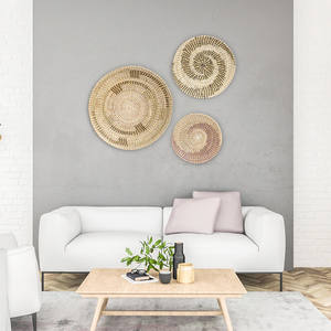 Boho <b>Wall</b> hang Basket Set of 3 <b>Wall</b> <b>Art</b> Custom Sizes and logo <b>Natural</b> Seagass <b>Wall</b>-mounted Basket Sets - Product Image 4