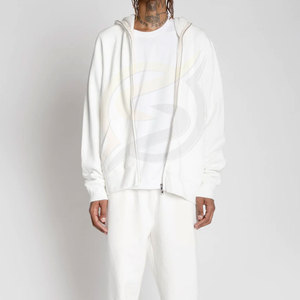 Sudadera con capucha y cremallera de diseño personalizado para hombre, forro sólido, MOQ bajo, alta calidad, estilo urbano, forro polar de invierno, cremallera completa, estampado, tallas XS-6XL - Product Image 2