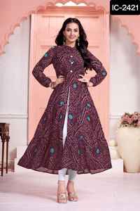 เคอร์ติสแบบดั้งเดิมสไตล์อินเดียสำหรับสุภาพสตรีชุดแฟนซี - Product Image 2