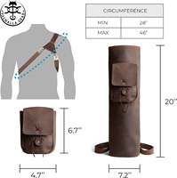 HUNTING Archery OEM Flècheur à dos entièrement personnalisé en cuir de vache 100% véritable 50CM Emballage en polyéthylène Compétition de tir