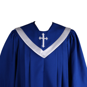 Vente en gros de haute qualité OEM Robes de choeur Trinity cannelées unisexe de haute qualité avec paquet d'étoles Robe d'église Robes du clergé - Product Image 3