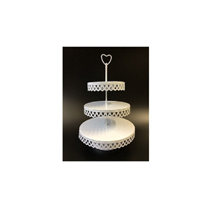 Ensemble moderne de 4 supports à gâteaux en métal de haute qualité Décorations de table d'anniversaire de mariage durables et écologiques Design moderne - Product Image 3