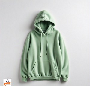 Sudadera con capucha verde claro para hombre 350 GSM para un uso cómodo Sudadera con capucha holgada de lana transpirable de alta calidad - Product Image 4