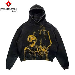 Sudaderas con capucha lavadas de manga larga personalizadas al por mayor con logotipo propio, Sudadera con capucha personalizada para hombre, MOQ bajo - Product Image 1