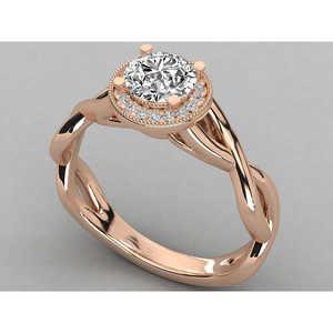 Bague solitaire en or 10 carats avec diamant rond brillant pour femme - Product Image 4