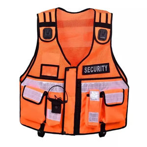 เสื้อกั๊กนิรภัยโพลีเอสเตอร์คุณภาพสูงแบบสะท้อนแสง พิมพ์ลายตามสั่ง สำหรับยูนิเซ็กซ์ รับผลิตแบบ OEM ปรับขนาดได้ เหมาะสำหรับเจ้าหน้าที่รักษาความปลอดภัยทุกประเภท - Product Image 1