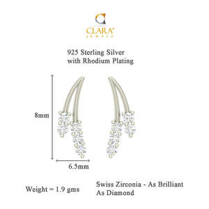 NOVAMART Fine Premium 925 <b>Sterling</b> <b>Silver</b> <b>Stud</b> Earrings for Women & Girls Rose Gold Diamond Trendy Heart Flower Designs Engageme - Product Image 5