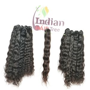 ผมต่อแท้จากอินเดีย แบบม้วนลอนธรรมชาติ ไม่ผ่านการแปรรูปด้วยสารเคมี  แบบ Double Weft  เนื้อผมเรียบเนียน  สีดำ - Product Image 1
