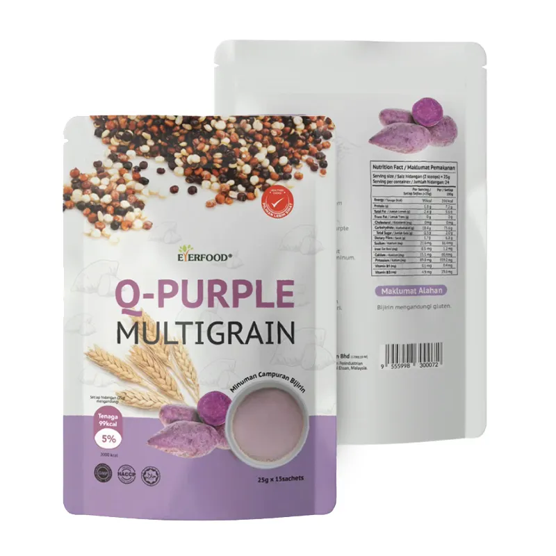 Yüksek kaliteli doğal anlık içecek Quinoa mor tatlı patates Multigrain beslenme tozu kahvaltı tahıl