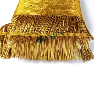 Garnitures à franges personnalisées OEM en or avec pampilles fils de viscose métalliques pour décoration Passementerie - Product Image 6