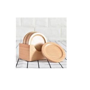 Durable & Stylish Modern <b>Round</b> Personalized Natural Wooden Coasters <b>Mats</b> & Pads for Home Office in Bulk Quantity - Product Image 3