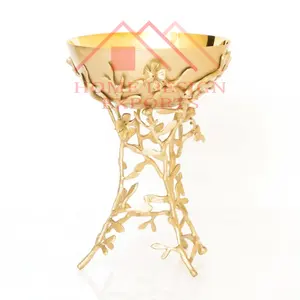 금속 장식 황금 그릇 꽃 잎 스탠드/홈 장식 받침대 과일 그릇 홈 스탠드 베이스 베스트 셀러