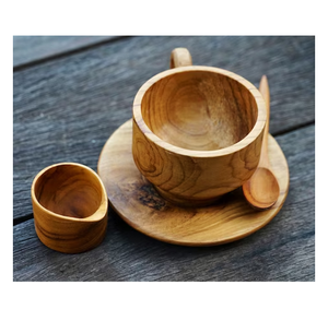 Taza de té de madera, platillos, artesanías de diseño personalizadas ecológicas, taza para beber de madera Natural hecha a mano de la mejor calidad - Product Image 2