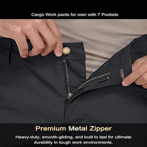 Pantalones Cargo de Estilo Casual para Hombre, Ligeros, de Punto, 100% Algodón, Resistentes al Viento, de Secado Rápido, Transpirables, con Múltiples Bolsillos y Cintura Elástica - Product Image 3