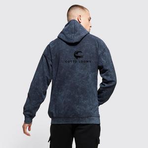 Color sólido lavado ácido hombres sudaderas con capucha material transpirable de gran tamaño 500 GSM Sudadera con capucha de algodón para la venta Tasa de fábrica - Product Image 4