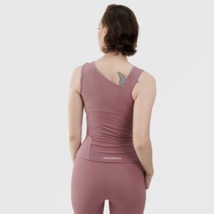 Chaleco Informal Yager en Color Rosa Té, Tejido de Punto, con Decoración de Botones con Logotipo Personalizado y Cierre de Cremallera - Product Image 2