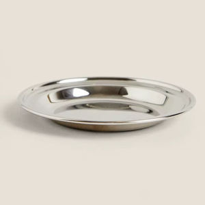 Assiette à dîner en acier inoxydable USA, assiette de service en métal, assiette en métal de qualité alimentaire, assiette de buffet en acier inoxydable - Product Image 1