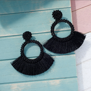 Pendientes de Flecos con Borlas de Primera Calidad - Dorados - Largos - Product Image 1
