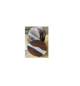 Juego de Posavasos de Resina y Madera de Primera Calidad Craft Valley, Hechos a Mano, Duraderos, Elegantes y Modernos, Pieza Decorativa de 400 mm de Diámetro, Opción de Regalo Perfecta - Product Image 1