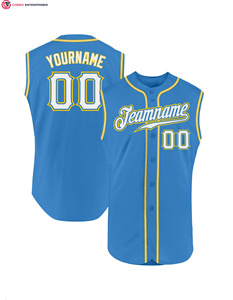 Maillot sans manches de baseball à boutons complets Gilet sans manches personnalisé pour équipe de baseball Maillot de baseball d'entraînement sans manches - Product Image 1