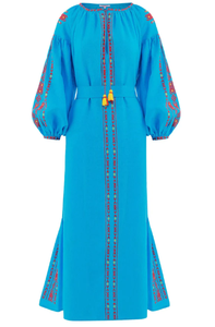 Fabricación de ropa India verano tendencia Sexy Victoria elegante ucraniano bordado mangas completas para mujeres usan vestido Ucraniano - Product Image 6