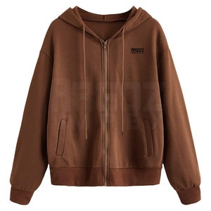 Sweat-shirts à capuche zippés en molleton 100% coton, décontractés, séchage rapide, respirants, couleur unie, pour l'hiver, prix raisonnable - Product Image 1