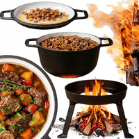 Impression de logo gratuite, bouilloire en fonte détachable, pot en fonte 5/8/10/15L avec plaque de cuisson grill
