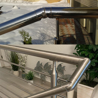 Coude de balustrade en acier inoxydable à 90 degrés pour balcon, connecteur de tube de balustrade, raccord de coude pour tube rond d'escalier