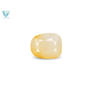 ไพลินสีเหลืองธรรมชาติ (พุทธราช) 4.67 กะรัต เจียระไนรูปไข่ ความใส VVS สีเพอริดอทดั้งเดิม ผสมสีอเล็กซานไดรต์ อะความารีน และทัวร์มาลีน - Product Image 1