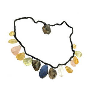 Collier pour femme en pierre naturelle avec perles de pierres précieuses, style religieux, chaîne en forme de boule pour cadeau - Product Image 1