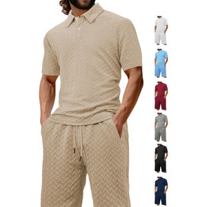 Polos en tricot de polyester pour hommes, t-shirts de haute qualité pour hommes, polos tricotés à la mode, tenue décontractée - Product Image 1