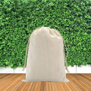 Eco-Friendly 100% Cotton <b>Drawstring</b> Pouches Reusable Gift Wrapping Travel DIY Storage Fabric Bags Bulk Wholesale Supplies - Product Image 6