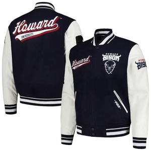 Chaqueta universitaria de lana para hombre, manga de cuero, Estilo Clásico de Béisbol, moda informal, ropa deportiva de equipo universitario a la moda, prendas de vestir exteriores elegantes - Product Image 1