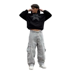 Conjunto de 2 Piezas Unisex de Felpa de Algodón Grueso con Bordado, Descuento por Volumen, Personalizado, Corte Holgado, Sudadera con Capucha y Pantalones Deportivos - Product Image 5