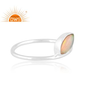 Latest Designer Fine Sterling <b>Silver</b> Natural Ethiopian <b>Opal</b> Gemstone Stackable <b>Ring</b> Custom Jewelry Manufacturer - Product Image 3