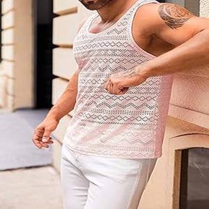 Camiseta sin mangas de entrenamiento transpirable para hombres, camiseta sin mangas de gimnasio para venta en línea para hombres, precio barato, camiseta sin mangas para hombres de alta calidad - Product Image 4