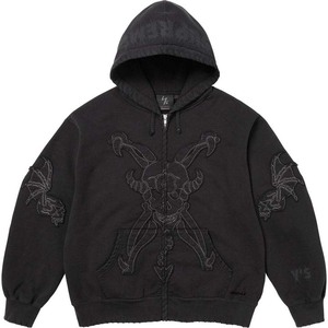 OMMiZ Sweat à capuche en coton pour hommes 500gsm fermeture à glissière personnalisé épais peigné tricoté sweats à capuche cravate teint brodé Streetwear - Product Image 3