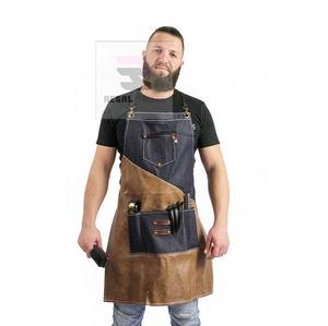 Customized Comfortable Hair Salon Barber <b>Apron</b> with Logo Durable Cotton and <b>Denim</b> Kitchen <b>Apron</b> Leather Options Available - Product Image 5