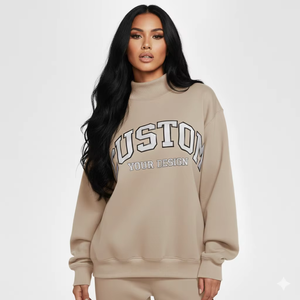 เสื้อไหมพรมพิมพ์ลายทรงหลวม คอเต่า แขนยาว สำหรับผู้หญิง ใส่ในฤดูหนาว ผ้าฟลีซ น้ำหนักเบา อุ่นสบาย เป็นมิตรกับสิ่งแวดล้อม แห้งเร็ว ทันสมัย สวมใส่สบาย - Product Image 1