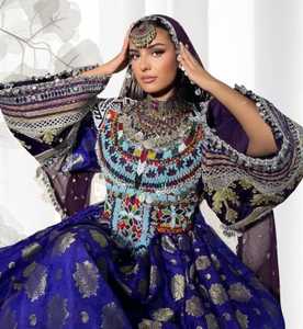 ชุดเดรสลูกไม้แขนยาวปักลายดอกไม้สำหรับผู้หญิงชุดเดรสลำลองยาวถึงพื้นงานปักแบบเรียบง่ายสำหรับเทศกาล afghan kuchi 2025 - Product Image 6